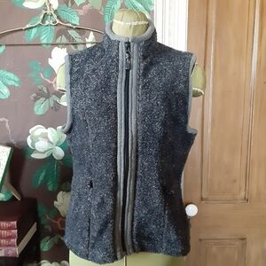 Woolrich Onyx Heather Zip-Up Sweater Vest Cozy Layering Knit Women’s S